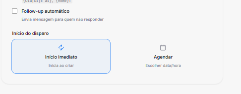 Início do disparo